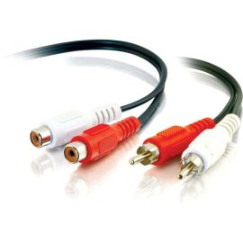 AUDIO EXTENSION CABLE - RCA - FEMALE - RCA - MALE - 6 FEET - BLACK