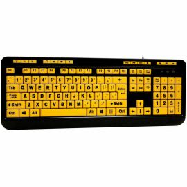 Adesso Luminous 4X Large Print Multimedia Desktop Keyboard