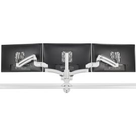 KX LOW-PROFILE TRIPLE MONITOR ARMS, COLUMN DESK MOUNT, WHITE