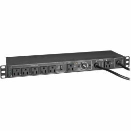 Tripp Lite by Eaton PDU 100-125V 12A Single-Phase Hot-Swap PDU with Manual Bypass - 6 NEMA 5-15R Outlets 2 5-15P Inputs 1U Rack/Wall