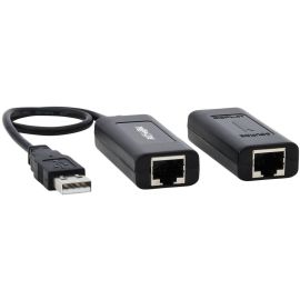 Tripp Lite by Eaton 1-Port USB over Cat5/Cat6 Extender Kit with Power over Cable - USB 2.0 Up to 164.04 ft. (50M) Black