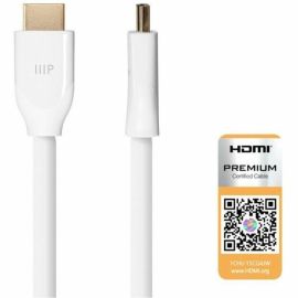MONOPRICE 4K CERTIFIED PREMIUM HIGH SPEED HDMI CABLE 3FT - 18GBPS WHITE