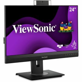 ViewSonic VG2456V 24 Inch 1080p Video Conference Monitor with Webcam, 2 Way Powered 90W USB C, Docking Built-In Gigabit Ethernet and 40 Degree Tilt Ergonomics for Home and Office