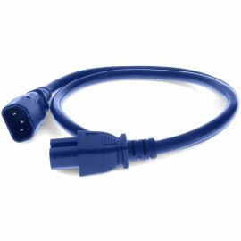 ADDON 4FT C14 MALE TO C15 FEMALE 14AWG 100-250V AT 15A BLUE POWER CABLE