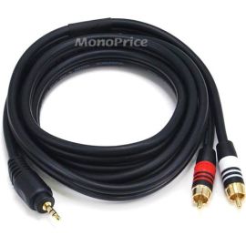 STEREO M TO 2RCA M CABLE 6FT - BLACK