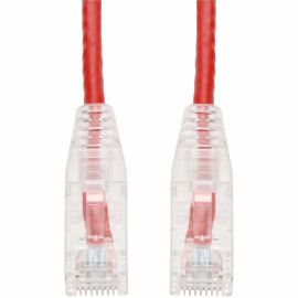 8FT RED CAT6A SLIM UTP PVC SLIM SNAGLESS CLEAR-CLAW