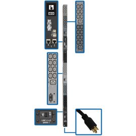 Tripp Lite by Eaton PDU 10kW 200-240V 3PH Monitored PDU - LX Interface Gigabit 48 Outlets L15-30P LCD 1.8 m Cord 0U 1.8 m Height TAA