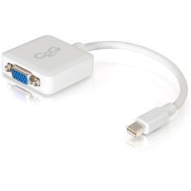 C2G 8IN MINI DISPLAYPORT TO VGA ADAPTER CONVERTER MALE TO FEMALE ACTIVE WHITE