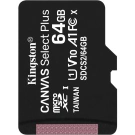 KINGSTON 64GB MICSDXC CANVAS SELECT PLUS 100R A1 C10 1PK W/O ADP