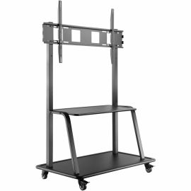MOBILE STAND WITH MIDDLE SHELF FOR TOUCHSCREENS SIZE 55-86, INCLUDES MOUNT