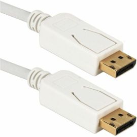 QVS 10ft DisplayPort UltraHD 4K White Cable With Latches