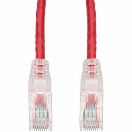 6IN RED CAT6 UTP PVC SNAGLESS EASY CLEAR BOOT TAA