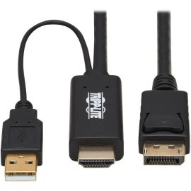 Tripp Lite by Eaton HDMI to DisplayPort Active Adapter Cable (M/M) - 4K, USB Power, Black, 1 m (3.3 ft.)