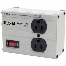 Tripp Lite by Eaton Isobar 2-Outlet Surge Protector 6 ft. Cord with Right-Angle Plug 1410 Joules Metal Housing