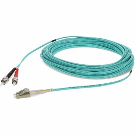 25M ST TO LC AQUA OM4 DUPLEX OFNR (RISER-RATED) TAA FIBER PATCH CABLE