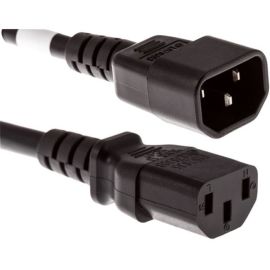 POWER CORD C13 - C14, 18AWG, 10AMP, 250V, SVT JACKET, BLACK, 3FT, IEC C13 TO IEC