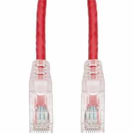 3FT RED CAT 6A PVC ETHERNET CABLE SNAGLESS EASY CLEAR BOOT TAA RJ-45 M/M