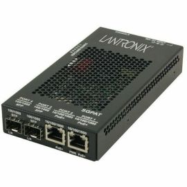 (2) 10/100/1000 POE+ RJ-45 TO (2) OPEN DUAL SPEED SFP PORT MEDIA CONVERTER W/ -U