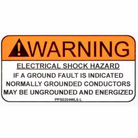 2X4 LABEL - SHOCK HAZARD IF G