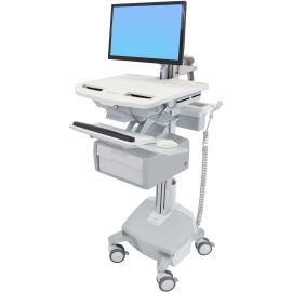 Ergotron StyleView Cart with LCD Arm, LiFe Powered, 1 Tall Drawer (1x1)