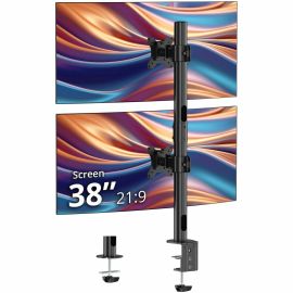 DUAL 38 INCH STACK MONITOR POLE MOUNT 26.5 LBSBLACK