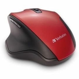 Verbatim Silent Ergonomic Wireless Blue LED Mouse - Red