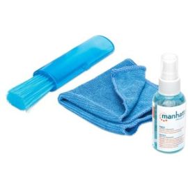 MANHATTAN LCD MINI CLEANING KIT, ALCOHOL-FREE, INCLUDES CLEANING SOLUTION, BRUS