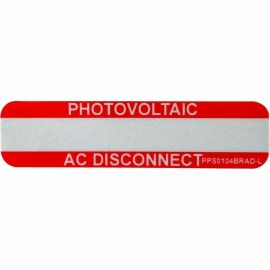 SOLAR LABEL 1X4 AC DISCONN