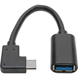 Tripp Lite by Eaton USB-C to USB-A Adapter (M/F) Right-Angle C USB 3.2 Gen 1 (5 Gbps) Thunderbolt 3 Compatible 6-in. (15.24 cm)