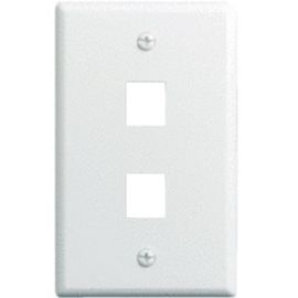 10 PK 1 GANG WALL PLATE, 2-PORT, WH