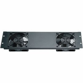 Middle Atlantic QFP Series 3RU Quiet Fan Panel - 100CFM - Black Brushed and Anodized