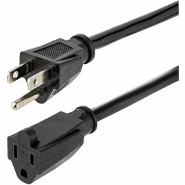 StarTech.com 6ft (1.8m) Heavy Duty Extension Cord, NEMA5-15R to NEMA5-15P Black Extension Cord, 15A 125V, 14AWG, Heavy Gauge Power Cable