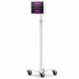 IPAD PRO 12.9IN (3-6TH GEN) SPACE ENCLOSURE MEDICAL ROLLING CART PLUS HUB WHITE