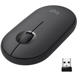 LOGITECH PEBBLE WIRELESS MOUSE WITH BLUETOOTH OR 2.4 GHZ RECEIVER