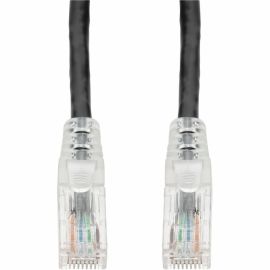 3FT BLACK CAT 6A PVC ETHERNET CABLE SNAGLESS EASY CLEAR BOOT TAA RJ-45 M/M