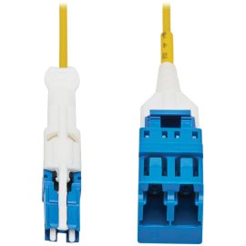 Eaton Tripp Lite Series 400G Duplex Singlemode 9/125 OS2 Fiber Optic Cable Adapter (CS-UPC/LC-UPC), M/F, Round LSZH Jacket, Yellow, 1 ft.