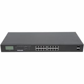 LCD DISPLAY FOR EASY ACCESS TO REAL-TIME POE STATUS MONITORING. PROVIDES POWER A