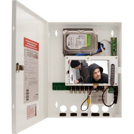 8 CHANNEL WALL MOUNT HU DVR W/ MONITOR, 8TB, TAA