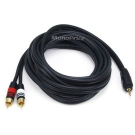 STEREO M TO 2RCA M CABLE 10FT - BLACK