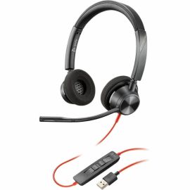 POLY BLACKWIRE 3320 USB-A HS DUAL-EAR HEADSET W BOOM MIC - USB-A