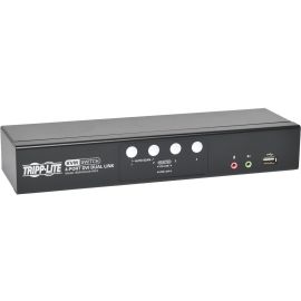 Tripp Lite by Eaton KVM Switch 4-Port DVI Dual-Link / USB w/ Audio & 4x 6ft Cables