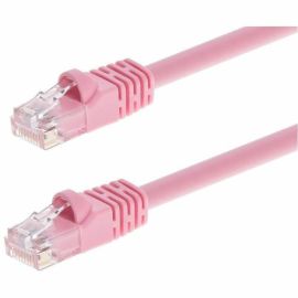 MONOPRICE CAT6 5FT PINK PATCH CABLE_ UTP_ 24AWG_ 550MHZ_ PURE BARE COPPER_ SNAGL