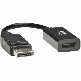Tripp Lite by Eaton DisplayPort to HDMI Active Adapter (M/F) Latching Connector 4K 60 Hz DP1.2 HDCP 2.2,Black 6 in.