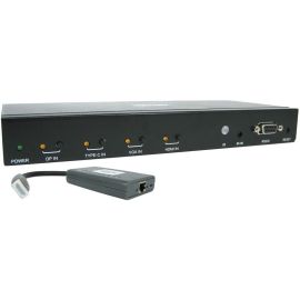 Tripp Lite by Eaton 4-Port Presentation Switch Kit 4K 60 Hz (4:4:4) HDMI DP USB-C and VGA to HDMI over Cat6 Extender 50 ft. TAA