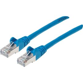 AUGMENTED CATEGORY 6, CAT6A S/FTP PATCH CABLE, 10 FT, BLUE COPPER, 26 AWG, SNAG