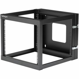 StarTech.com 4-Post 8U Hinged Wall-Mount Network Rack, 19