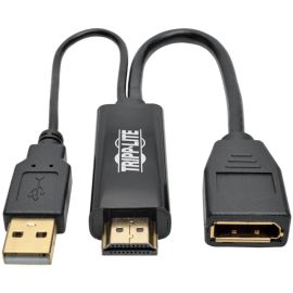 Tripp Lite by Eaton 4K HDMI to DisplayPort Active Adapter Video Converter with USB Power HDMI to DisplayPort (M/F) 4K 30Hz 6-in. (15.24 cm)