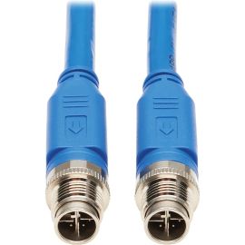 Eaton Tripp Lite Series M12 X-Code Cat6a 10G F/UTP CMR-LP Shielded Ethernet Cable (M/M), IP68, PoE, Blue, 2 m (6.6 ft.)