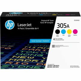 HP 305A (CE305AQ1) Original Laser Toner Cartridge - Combo Pack - Black, Cyan, Magenta, Yellow - 4 / Carton