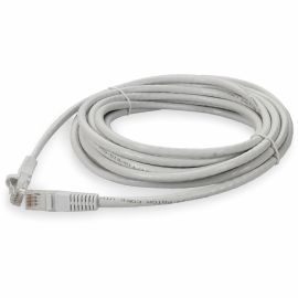 ADDON 15FT WHITE CAT 6A PVC ETHERNET CABLE SNAGLESS BUBBLE BOOT RJ-45 M/M